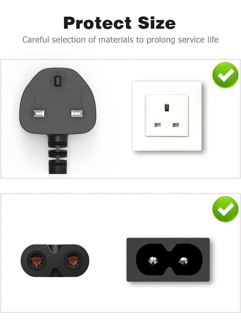 هيروكس كابل طاقة 3M UK، IEC320C7 إلى BS 1363، سلك طاقة C7 Figure 8، كابل طاقة PS4، سلك Kettle/سلك طاقة متوافق مع Samsung LG Philips Toshiba TV/Printer/PS4/PS3/PS5 - Image 2